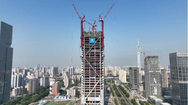 全国在建第一高全钢结构超高层-广州广商中心项目突破200米高度！