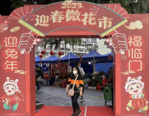 珠海拱北口岸市场开设迎春微花市 为珠澳居民带来喜气洋洋的新年氛围